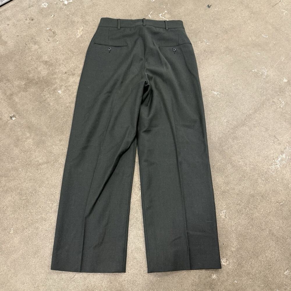 Vintage 80s Military Wool Standard Short Army Straight Green Pants 30x27(31x32) - Picture 3 of 8
